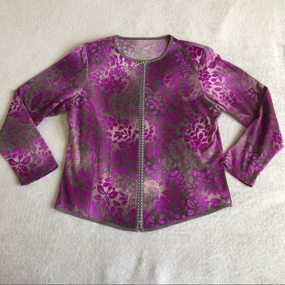 Floral and Paisley Zip Cardigan